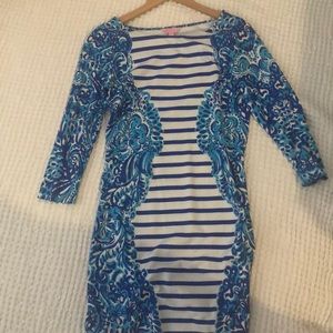 Lily Pulitzer stripe shift long sleeve dress